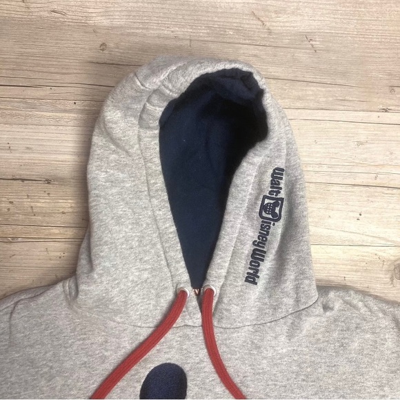 Walt Disney Sz M Original Mickey Mouse Raised Embroidered Hoodie Sweatshirt - Picture 7 of 12